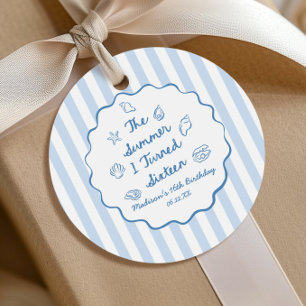 Étiquettes Cadeau L'été où j'ai eu seize ans Fête d'anniversaire 16