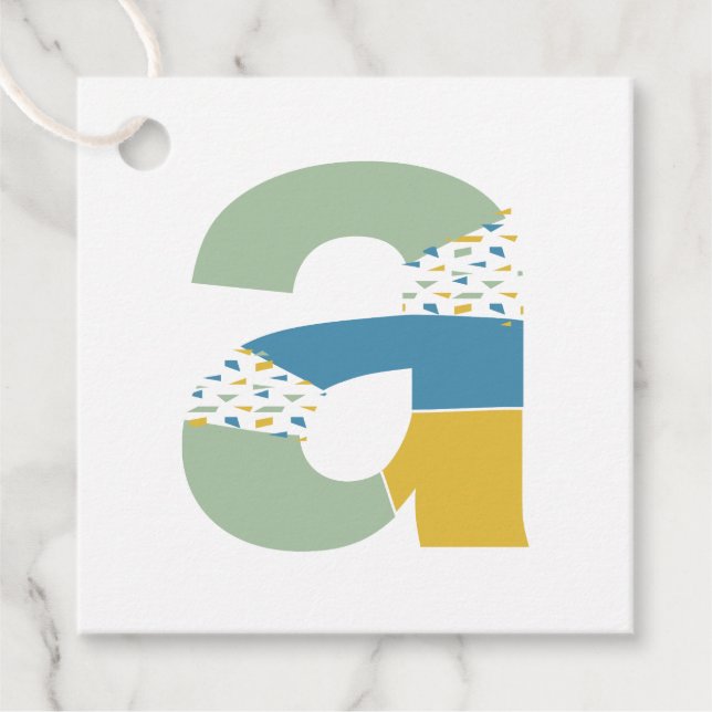 Étiquettes Cadeau Lettre Abstraite moderne A Monogramme Personnalisé (Devant)