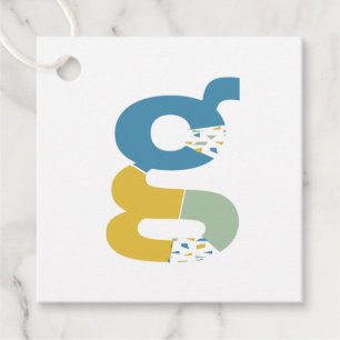 Étiquettes Cadeau Lettre Abstraite moderne G Monogramme Personnalisé