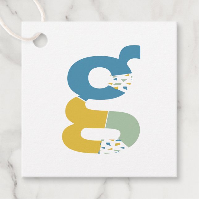 Étiquettes Cadeau Lettre Abstraite moderne G Monogramme Personnalisé (Devant)