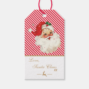 Étiquettes-cadeau LETTRE BLANCHE ROUGE DE Père Noël