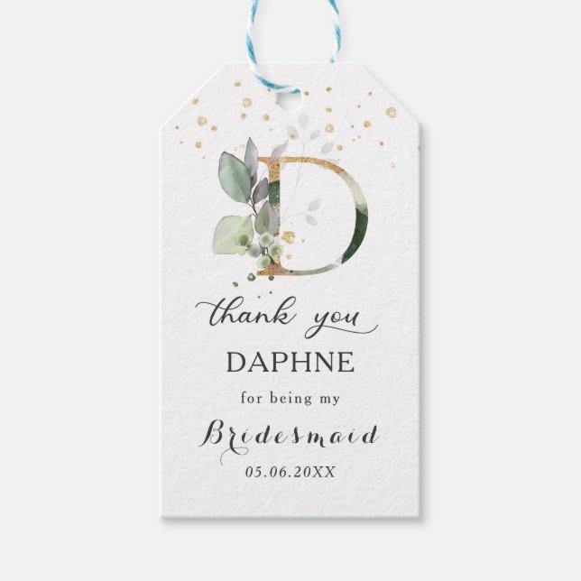 Étiquettes-cadeau LETTRE D Merci DE LA FELIOGRAPHIE DE VERRE (Devant)