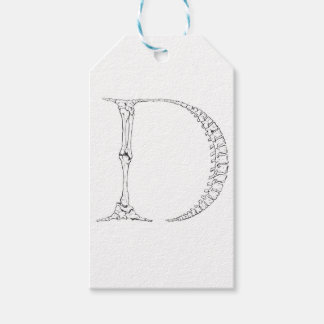 Étiquettes-cadeau Lettre D Os Initiale