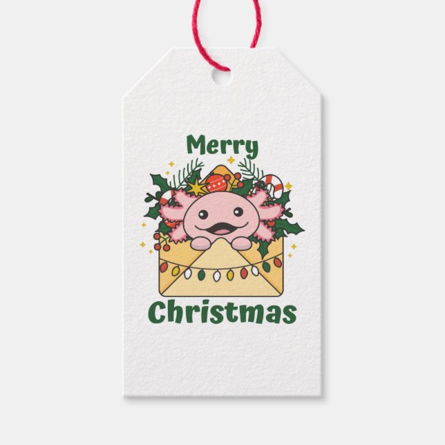 Étiquettes-cadeau Lettre de Noël Axolotl Animaux d'hiver Axolotls (Devant)