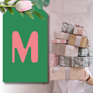 Étiquettes-cadeau LETTRE INITIALE CLAIRE   Vert algues