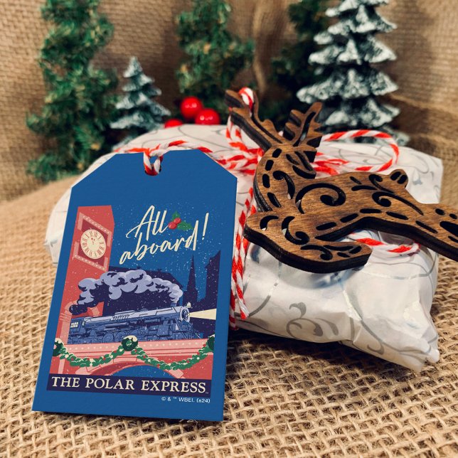 Étiquettes-cadeau L'Express Polaire - Tout À Bord ! (Gift tag on gift)