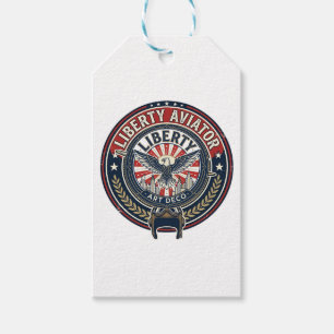 Étiquettes-cadeau Liberty Aviator Patriotique Patriotique Aviation V