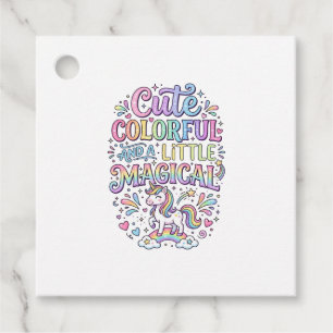Étiquettes Cadeau Licorne Mignonne Colorée et un Peu Magique Origina