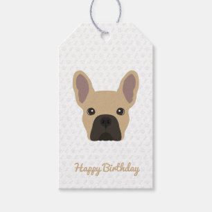 Étiquettes-cadeau Light Fawn French Bulldog Anniversaire