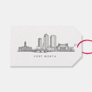 Étiquettes-cadeau Ligne artistique minimaliste de la skyline de Fort