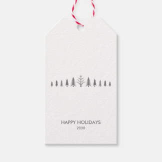 Étiquettes-cadeau Ligne d'arbres de Noël