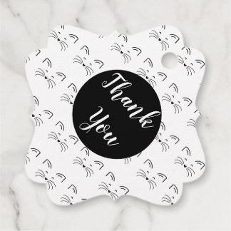 Étiquettes Cadeau Ligne simple face de chat