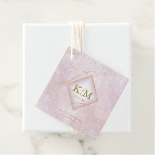 Étiquettes Cadeau Lignes fines Or Abstrait Mariage V2 Mauve ID867