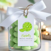 Lime Green Main Squeeze Bridal Shower Favor Tag
