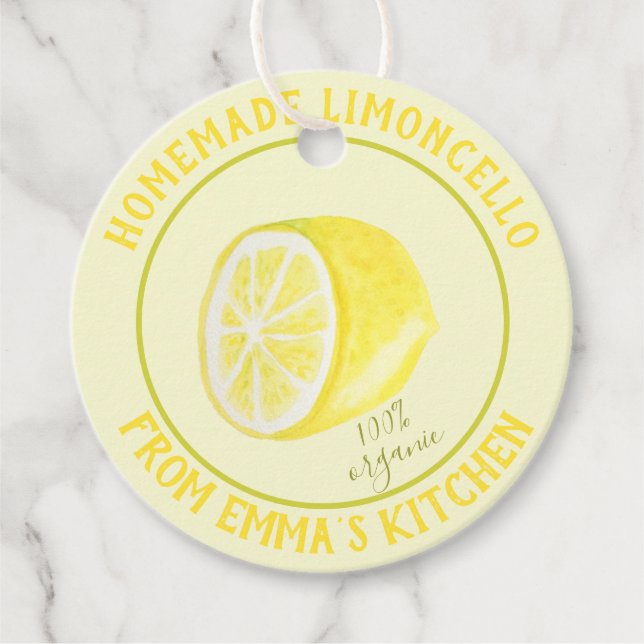 Étiquettes Cadeau Limoncello maison - 100% bio (Devant)