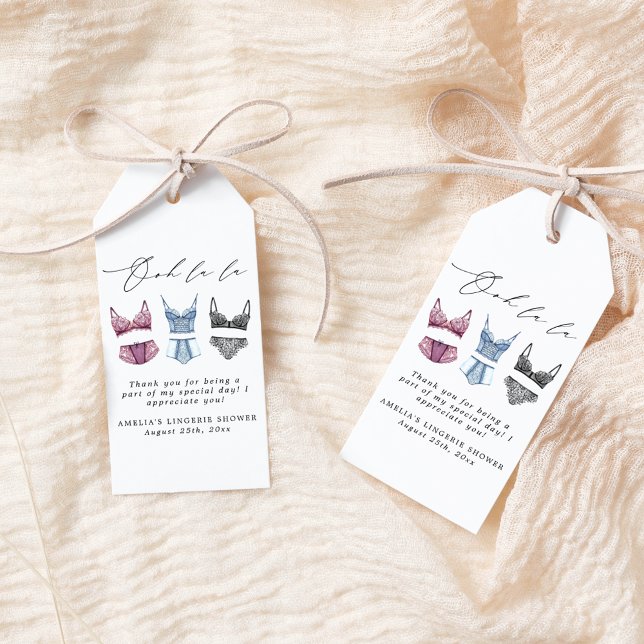Étiquettes-cadeau Lingerie en Dentelle Française pour Enterrement de (Créateur téléchargé)
