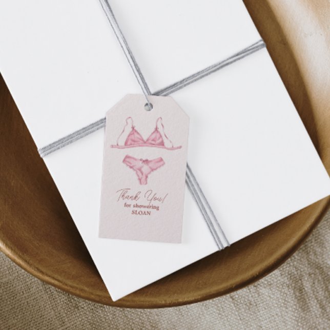 Étiquettes-cadeau Lingerie Rose Mariage (Créateur téléchargé)