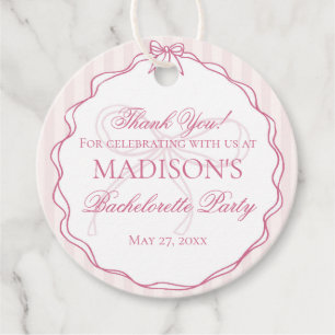Étiquettes Cadeau Lingerie Rose Pâle Douche Enterrement de Vie de Je
