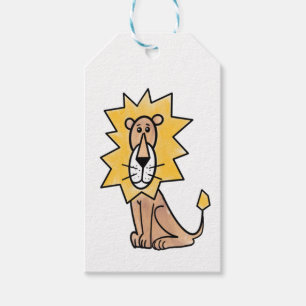 Étiquettes-cadeau lion mignon dessin animé enfants rétro safari jung