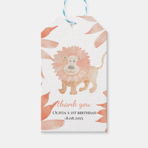 Étiquettes-cadeau Lionceau Aquarelle Peinte à la main Monogrammée