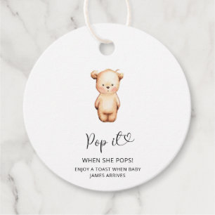 Étiquettes Cadeau Little Bear Pop it quand elle fait baby shower