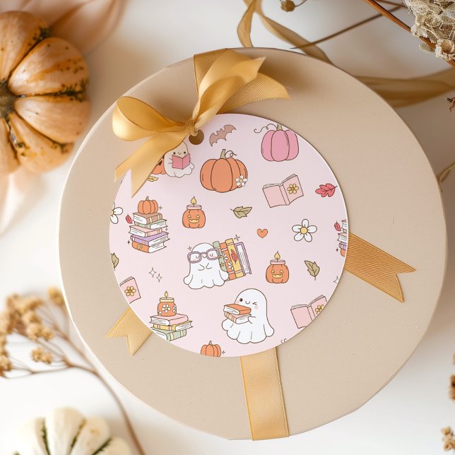 Étiquettes Cadeau Little Boo rose Whimsical Books Baby shower (Créateur téléchargé)