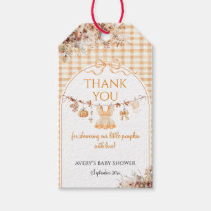 Étiquettes-cadeau Little Citrouille Floral Bow Fall Baby shower Book