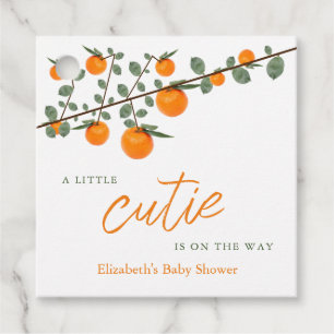 Étiquettes Cadeau Little Cutie Orange Baby shower neutre de genre