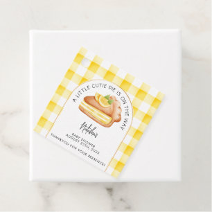 Étiquettes Cadeau Little Cutie Pie Jaune En vichy Plaid Baby shower