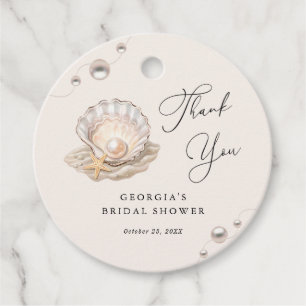 Étiquettes Cadeau Little Pearl Ocean Beach Seashell Girl Baby shower