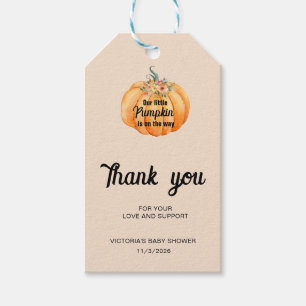 Étiquettes-cadeau Little Pumpkin arrive Baby Shower