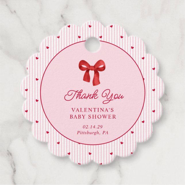Étiquettes Cadeau Little Sweetheart Valentine Coquette (Devant)