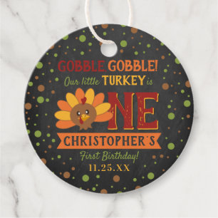 Étiquettes Cadeau Little Turkey Fall Thanksgiving 1er anniversaire