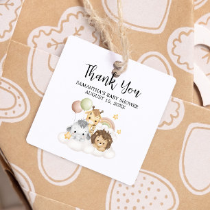 Étiquettes Cadeau Little Wild One mignon Carré Baby shower