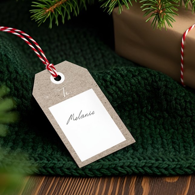 Étiquettes-cadeau Livraison spéciale à partir du papier Kraft (Special Delivery Parcel To From Kraft Paper Gift Tags)