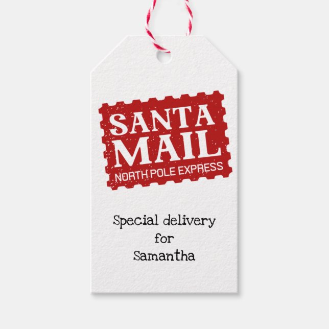 Étiquettes-cadeau Livraison spéciale de messagerie père Noël (Devant)