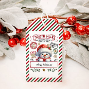 Étiquettes-cadeau Livraison spéciale Noël Snowman de Sant