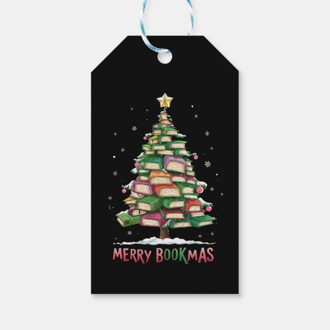 Étiquettes-cadeau Livre de Noël Lover Tree Librairie Joyeux Bookmas (Dos)