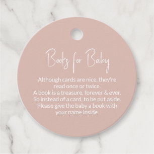 Étiquettes Cadeau Livres en Baby shower rose pour Baby Book