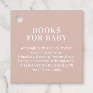Étiquettes Cadeau Livres en Baby shower rose pour Baby Book