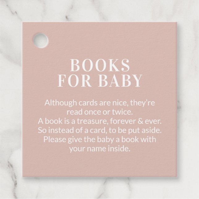 Étiquettes Cadeau Livres en Baby shower rose pour Baby Book (Devant)