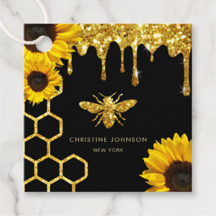Étiquettes Cadeau logo abeille et tournesol
