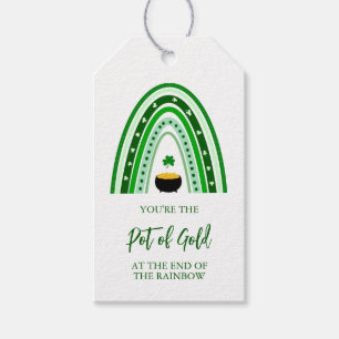 Étiquettes-cadeau Logo Arc-en-Ciel Bohème Pot d'Or de la Saint-Patri
