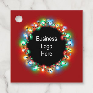 Étiquettes Cadeau Logo d'affaires personnalisé ampoules de Noël