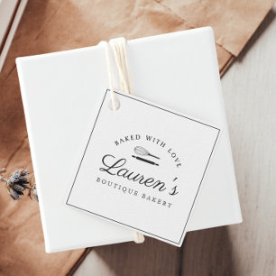 Étiquettes Cadeau Logo de boulangerie de style classique avec inform