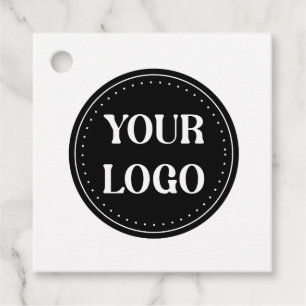 Étiquettes Cadeau Logo de code QR noir élégant, minimaliste et éléga