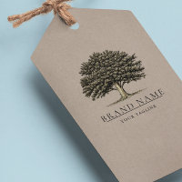Logo de l'arbre de chêne vintage Balises de suspen