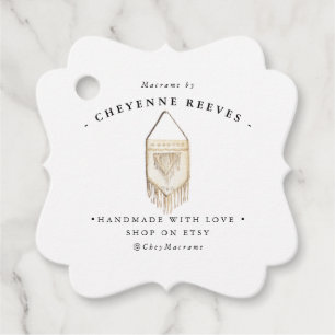 Étiquettes Cadeau Logo de macro aquarelle   Balise de blocage d'entr