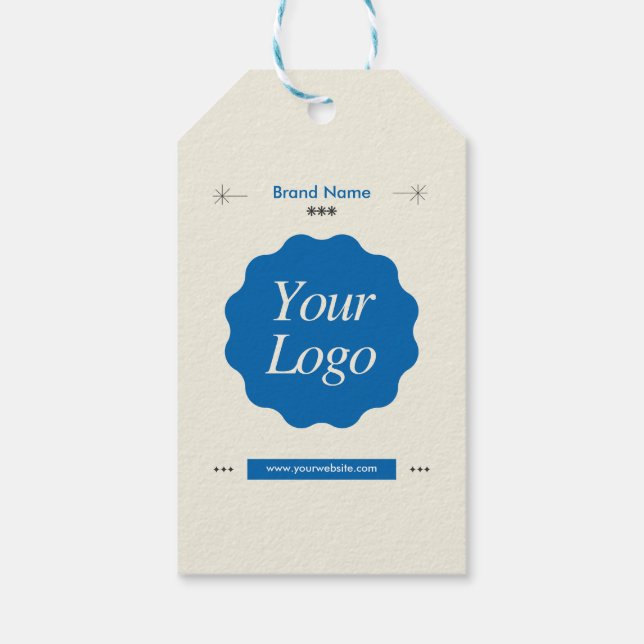 Étiquettes-cadeau Logo de marque personnalisé moderne pour les entre (Dos)
