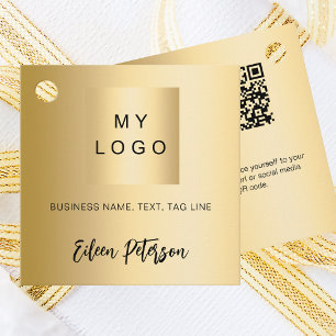 Étiquettes Cadeau Logo de nom d'or photo code QR tag